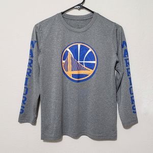 Warriors Long Sleeve athletic Youth Grey shirt size 8/10